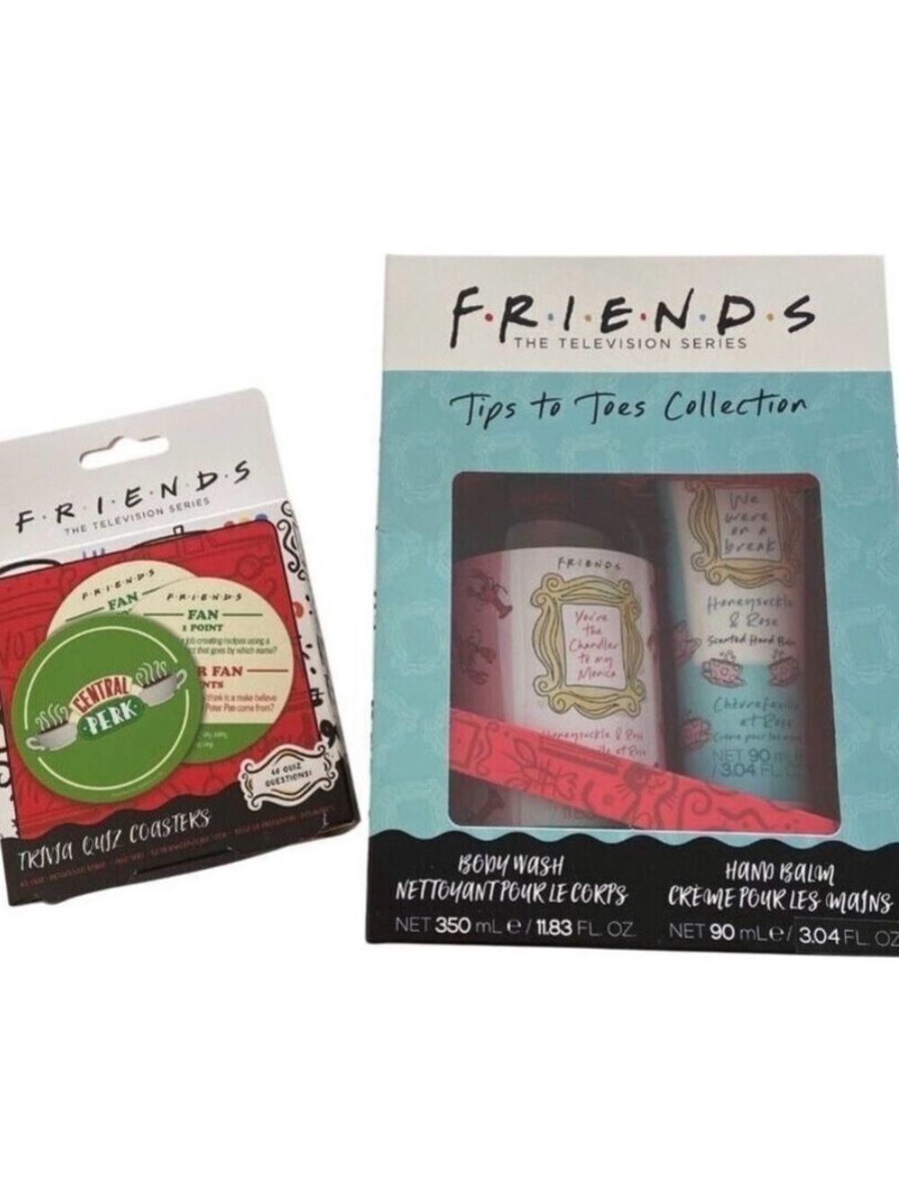 Friends TV Show Gift Set Featuring Tips To Toes Body Wash & Hand Balm + Trivia Q